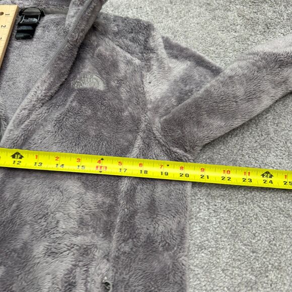 The North Face Osito 2 Fuzzy Sherpa Jacket Women Medium Gray Pocket Outdoor Hike - Picture 15 of 16
